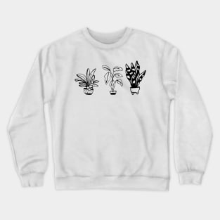 black line art plants illustration Crewneck Sweatshirt